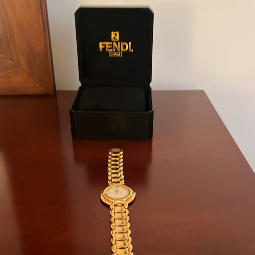 Fendi Gold Watch with Box